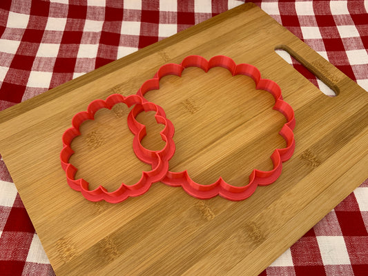 Scalloped Circle, Clay Cutter, 14 petal design - Plastic 3D printed, Pottery Tool, multiple sizes