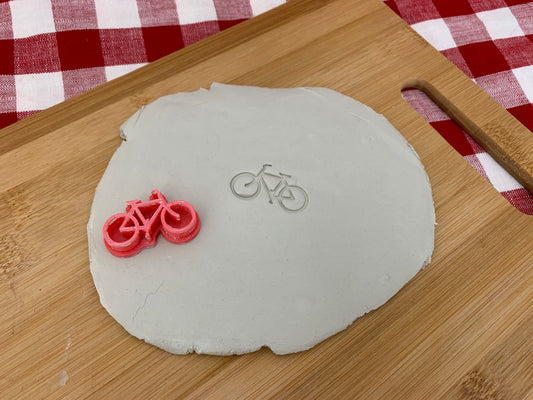 Bike Pottery Stamp - Pottery Tool, plastic 3d printed, multiple sizes available