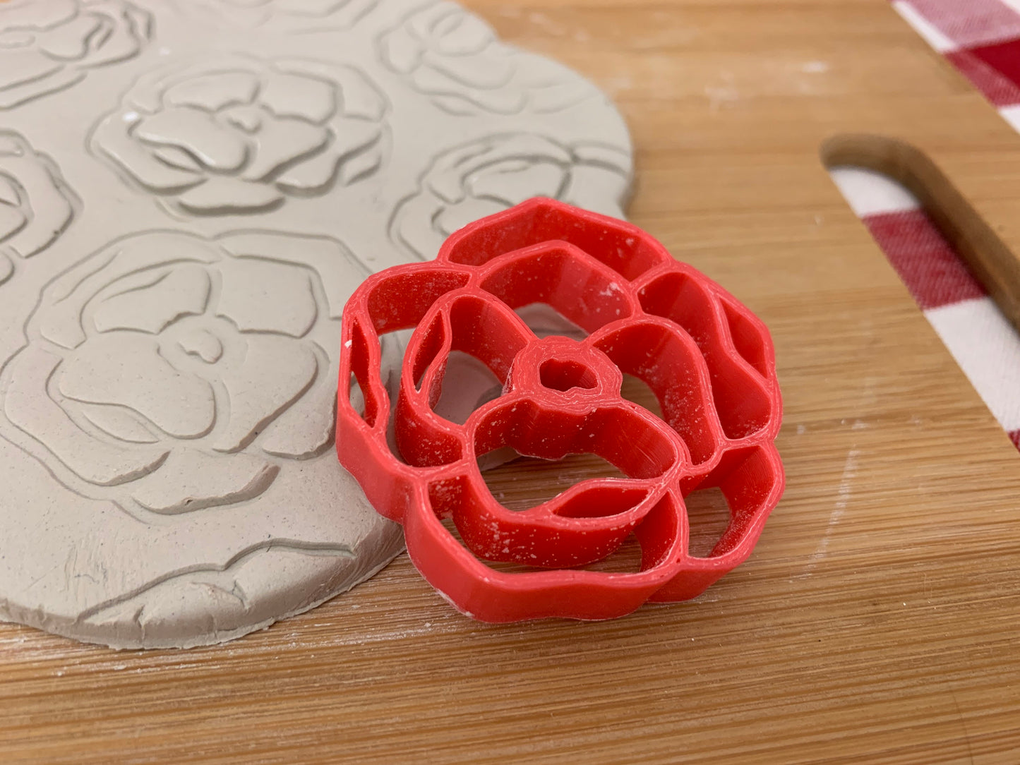 Pottery Stamp, Peony flower design - multiple sizes
