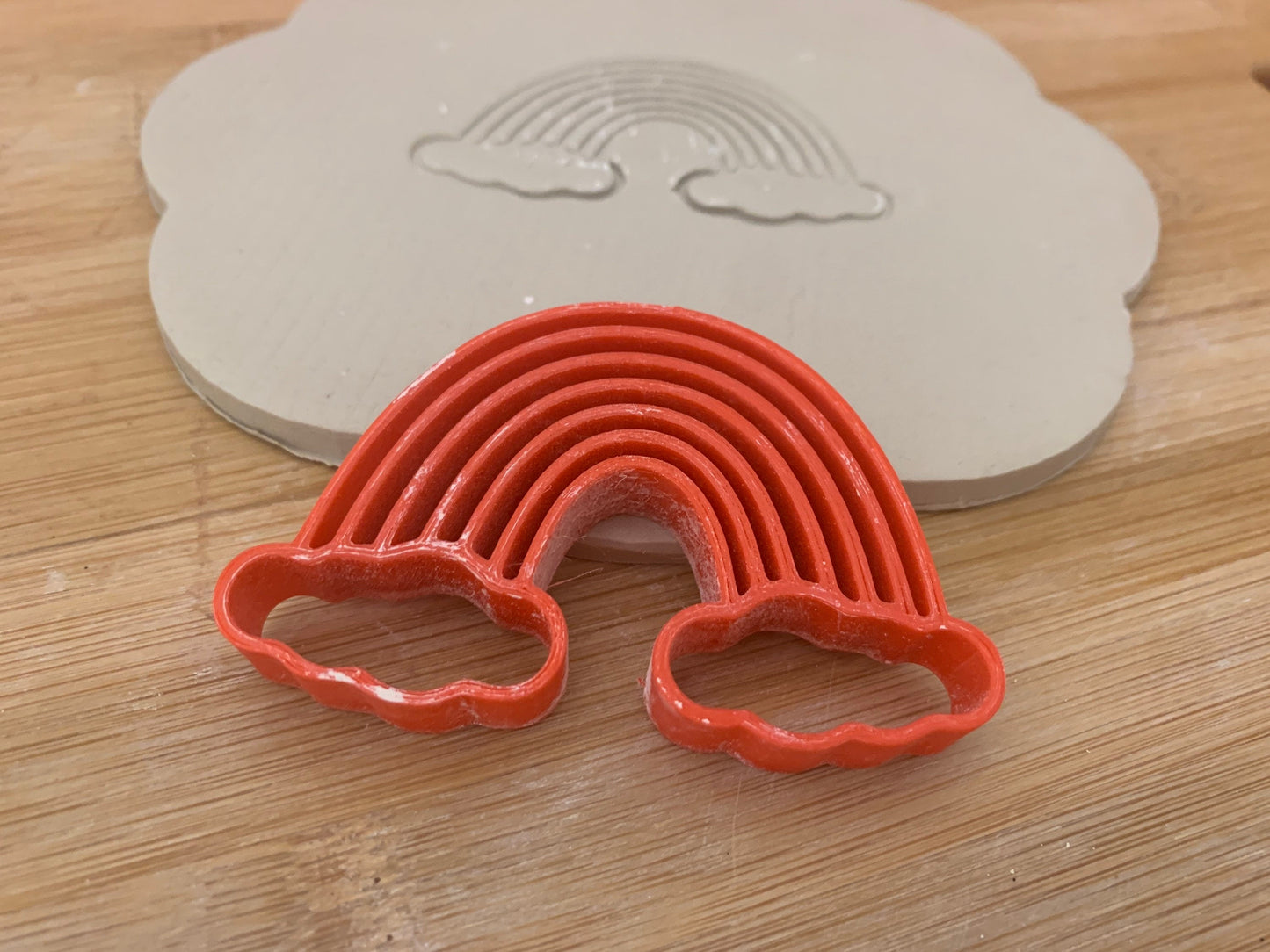 Rainbow design, Pottery Stamp or Stencil/ optional cutter - plastic 3D printed, multiple sizes
