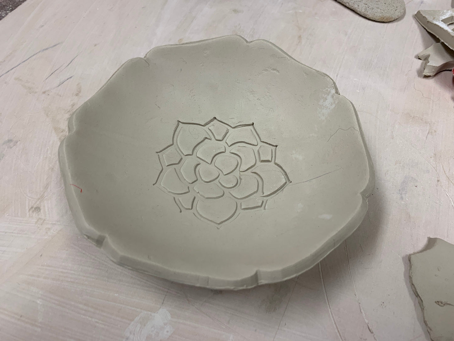 Succulent design, Pottery Stamp or Stencil w/ Optional Cutter, multiple sizes