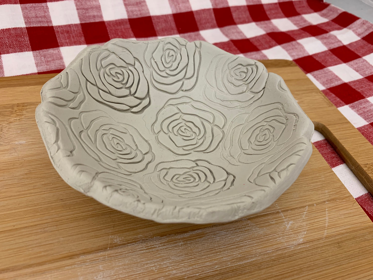 Rose Design, Pottery Stamp or Stencil w/ cutter, multiple sizes