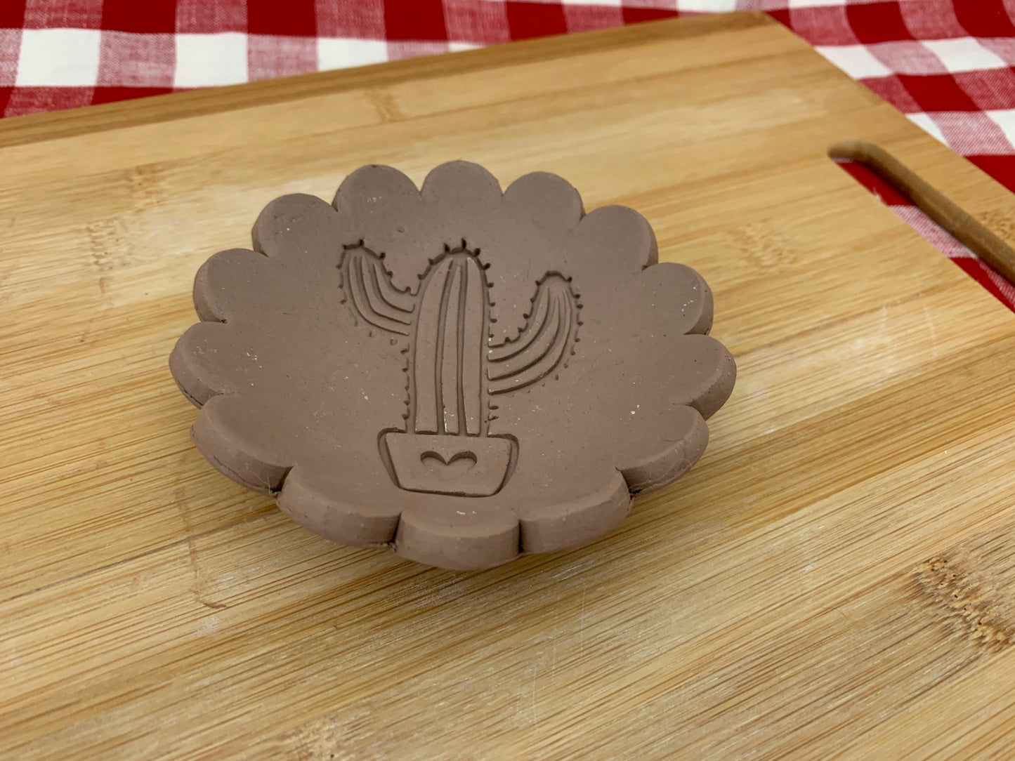 Cactus in Pot Pottery Stamp - design 1, plastic 3D printed, multiple sizes