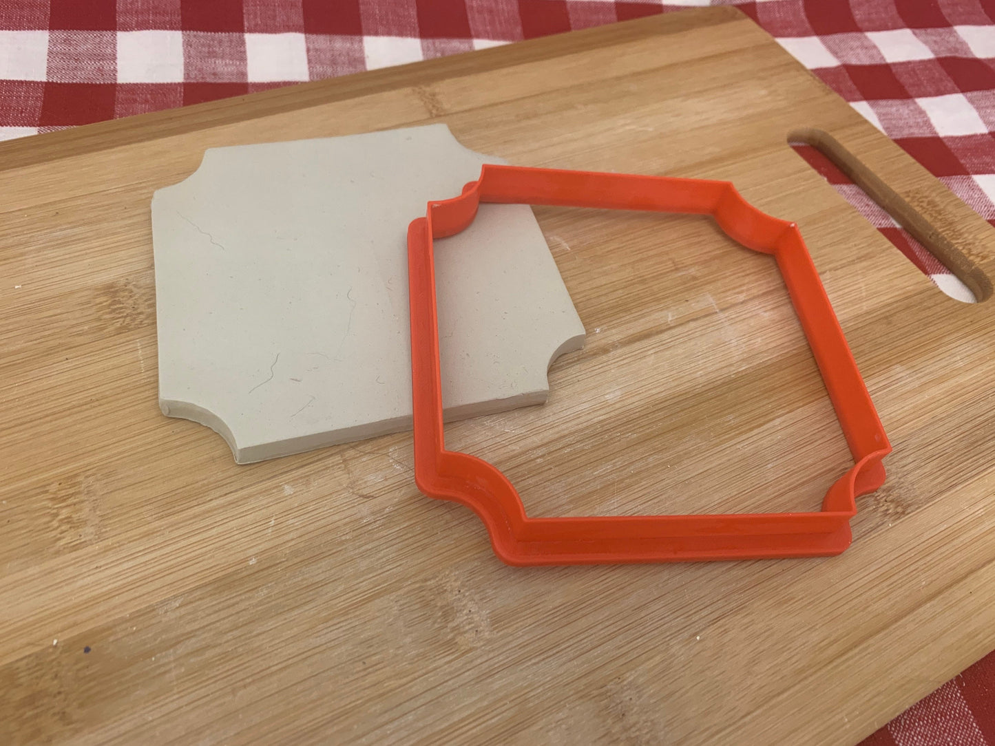 Cookie Clay Cutter, Plaque design, Fondant, Clay, Pottery Tool, choose size square or rectangle, large cutters