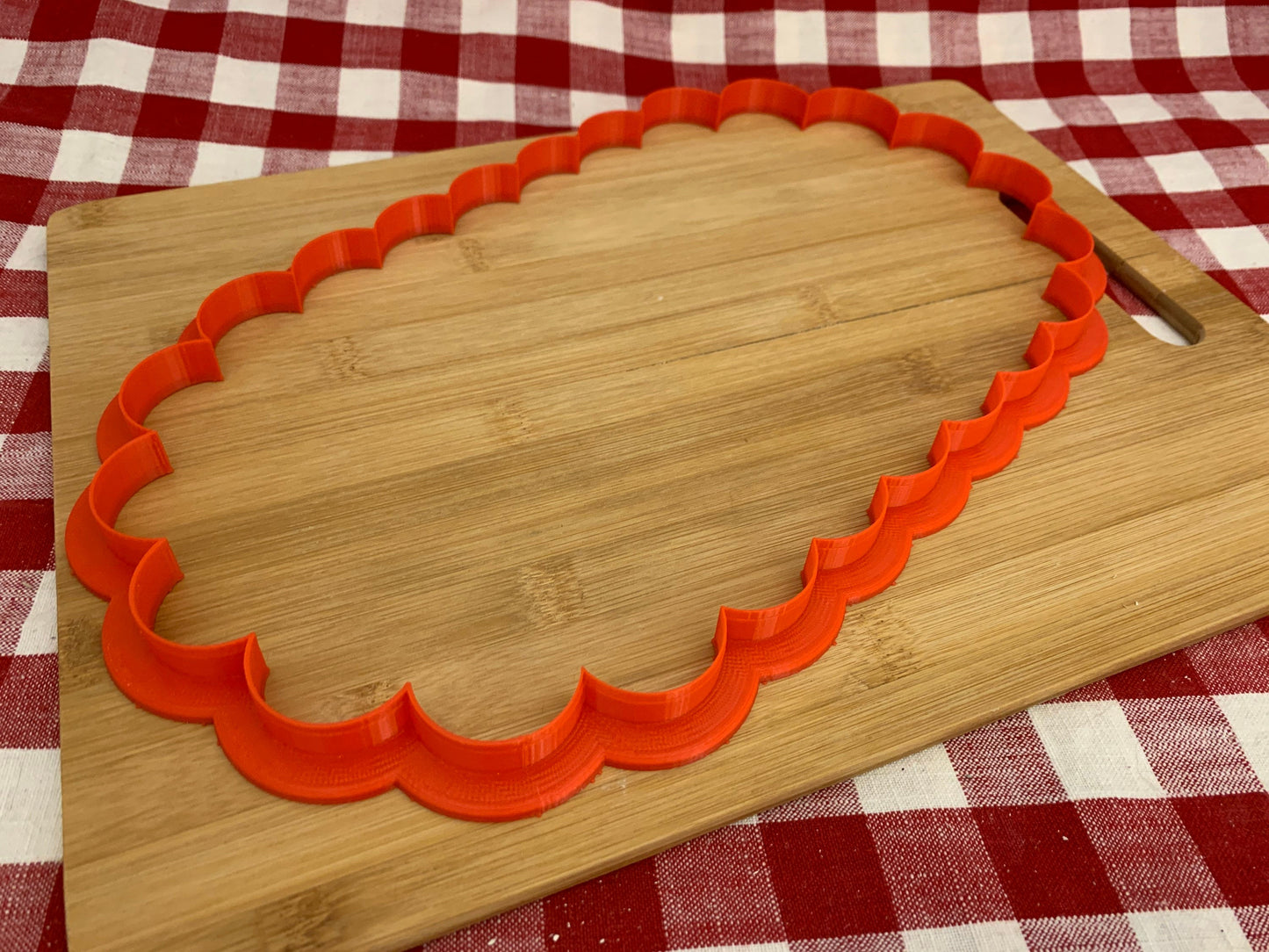 Scalloped Rounded Rectangle, XL Clay Cutter - Plastic 3d printed, pottery tool, multiple sizes