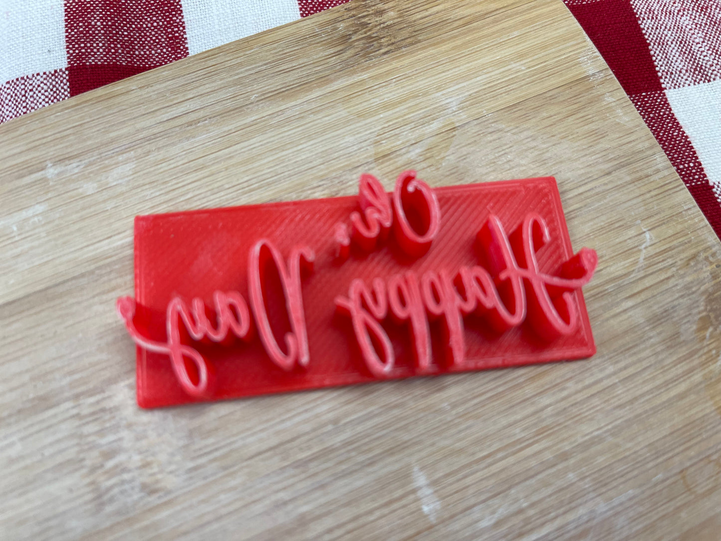"Oh, Happy Day" word stamp - plastic 3D Printed, Multiple Sizes Available