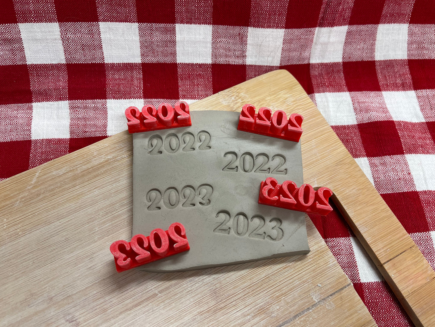 Pottery Stamp Words - Year 2022 or 2023, 3D Printed, Multiple sizes available, each or set