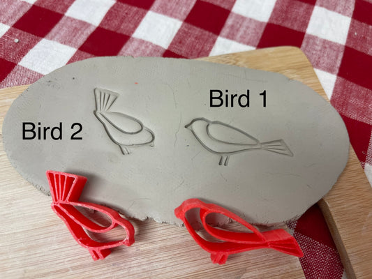 Bird Stamp, 2 designs - from the February 2023 mystery box, plastic 3D printed, sold as set or each