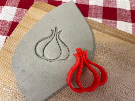 Garlic Shape Mini Pottery Stamp - Plastic 3D printed, multiple sizes available