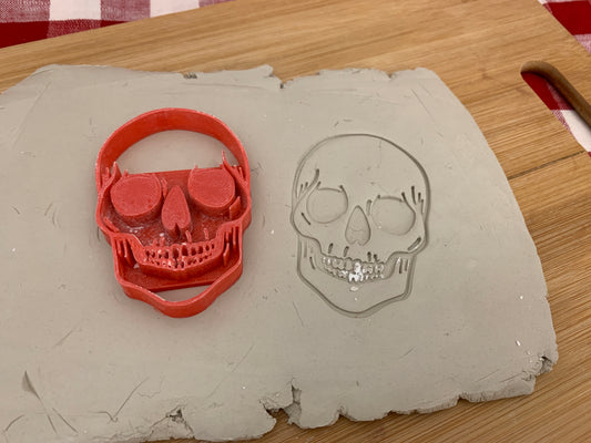 Pottery Stamp, Halloween Skull design - multiple sizes