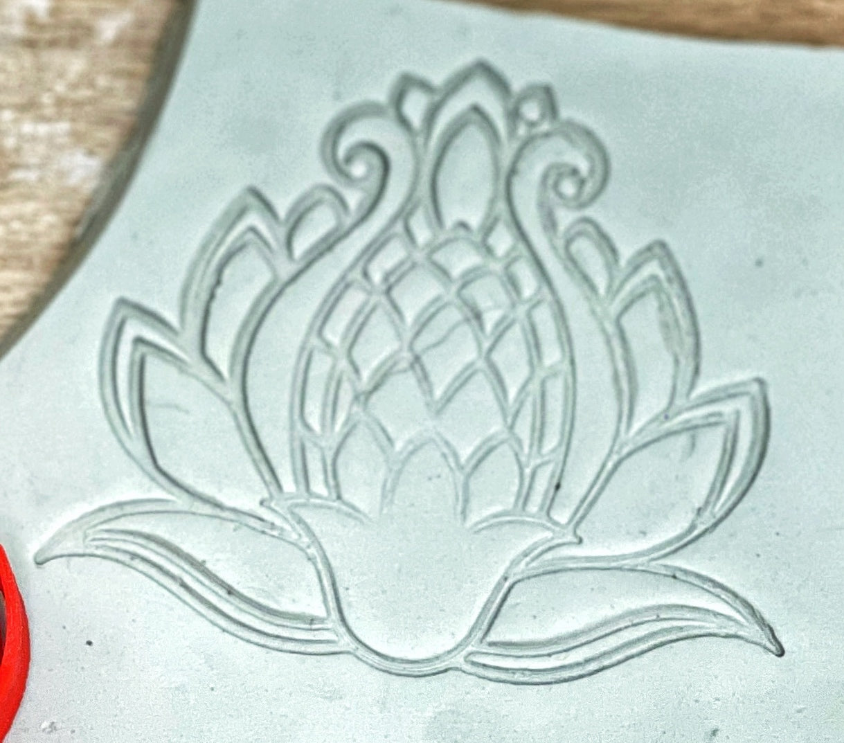 Henna Lotus Lace, Pottery Stamp - plastic 3d printed, multiple sizes available