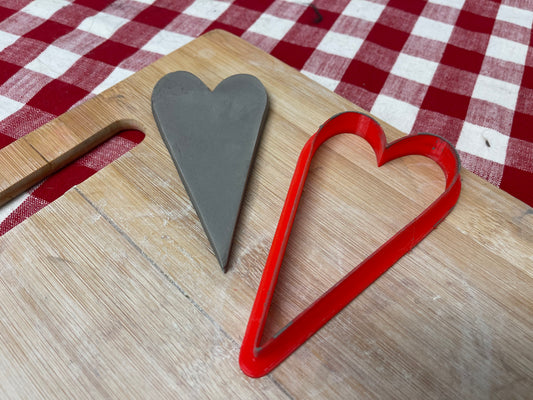 Heart, Folk art style, Clay Cutter - XL pottery tools, plastic 3D printed, choose size