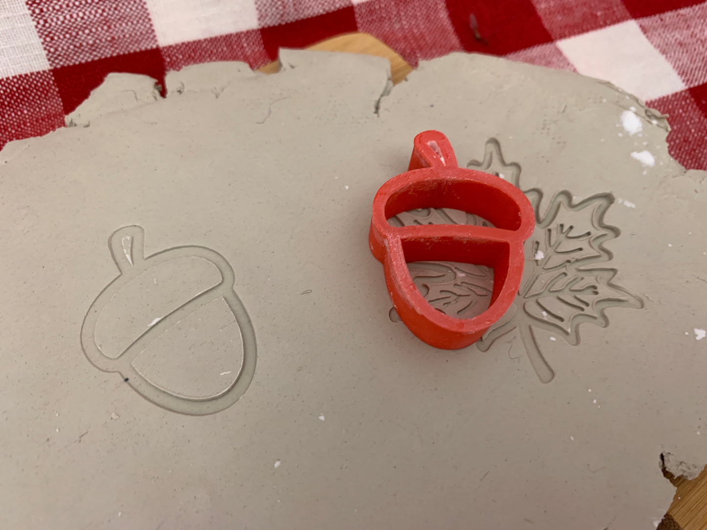 Pottery Stamp, Fall Acorn design - multiple sizes