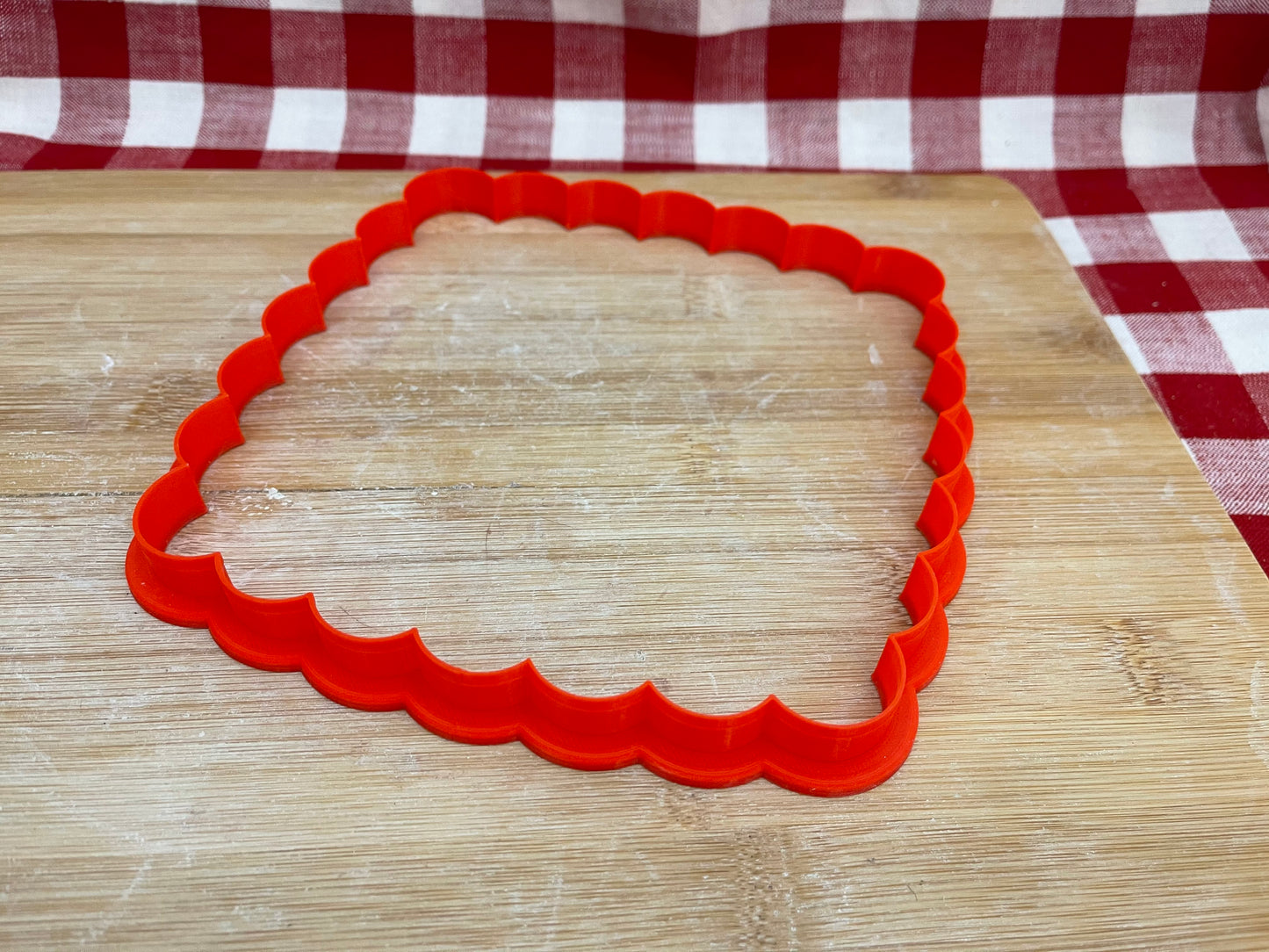 Scalloped Spherical Square, Clay Cutter - Plastic 3D printed, Pottery Tool, multiple sizes
