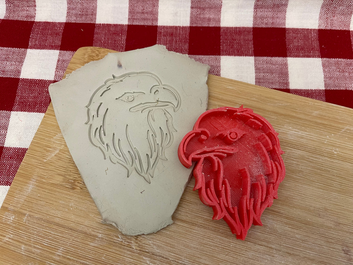 Bald Eagle pottery stamp - Pottery Tool, plastic 3d printed, multiple sizes available
