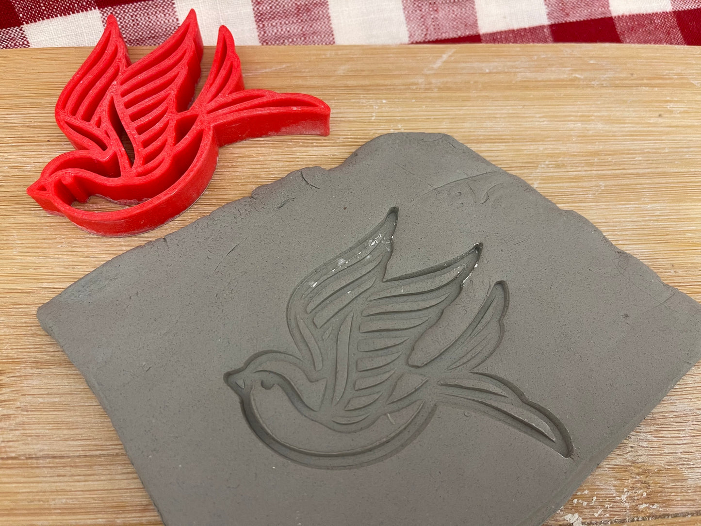Bird Pottery Stamp - Pottery Tool, plastic 3d printed, multiple sizes available