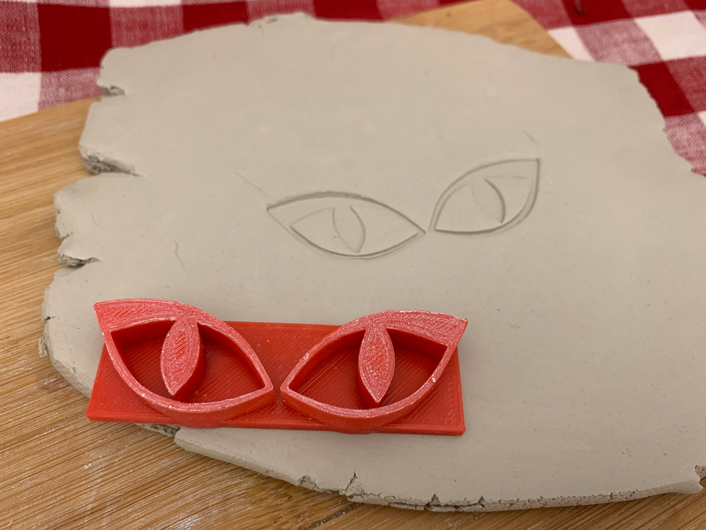 Pottery Stamp, Halloween Cat Eyes - multiple sizes