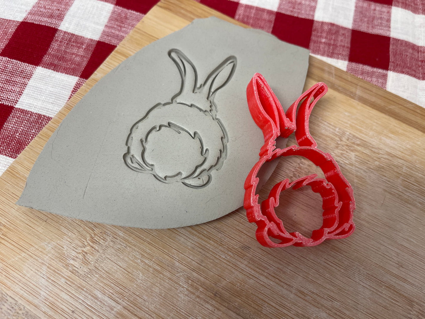 Bunny Butt Pottery Stamp - plastic 3D printed, multiple sizes