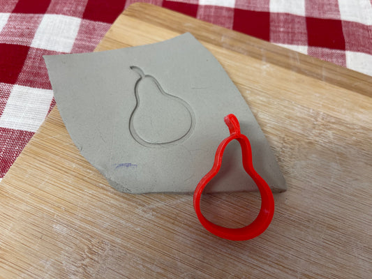 Pear Mini Pottery Stamp - plastic 3D printed, multiple sizes available, fruit shape