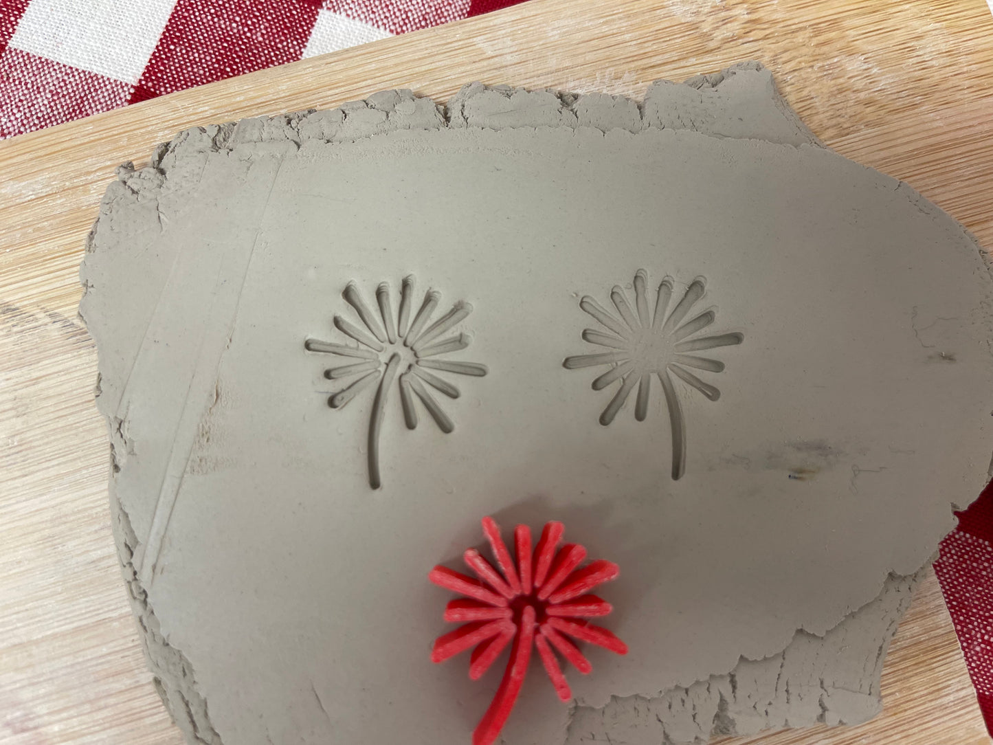 Fireworks Mini Pottery Stamp - February 2023 Stamp of the Month, multiple sizes