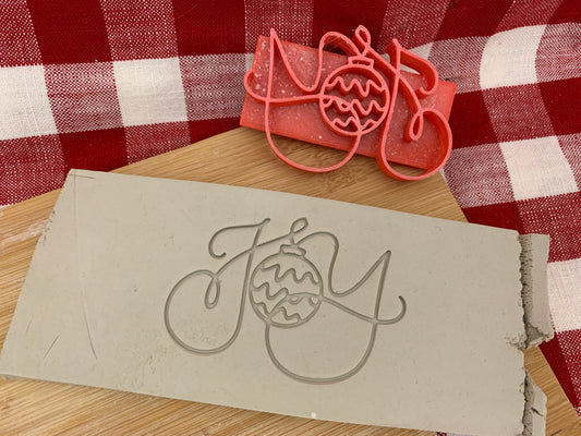 Christmas casual "Joy" word stamp - plastic 3D printed, multiple sizes