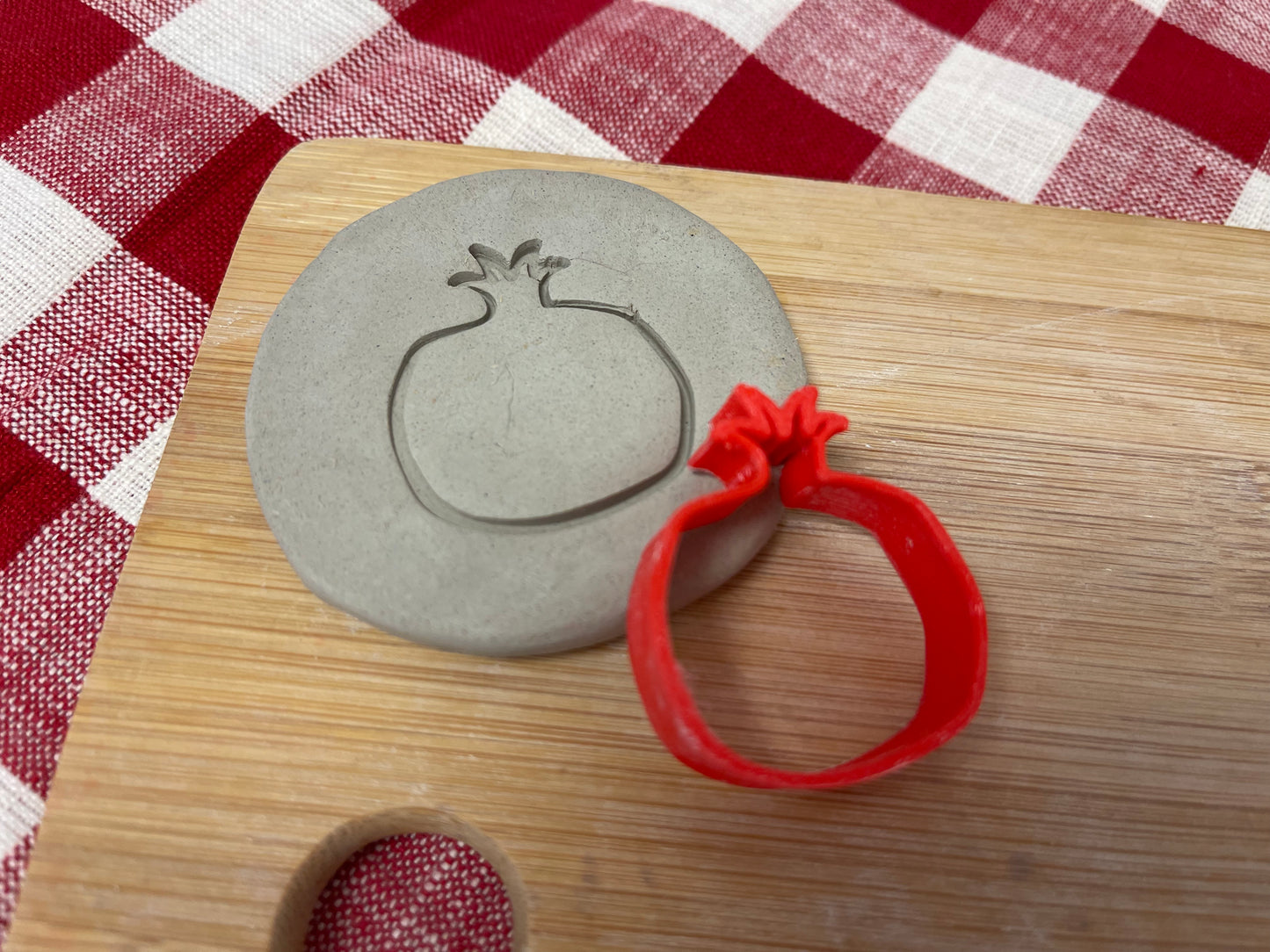 Pomegranate Mini Pottery Stamp - multiple sizes available, fruit shape