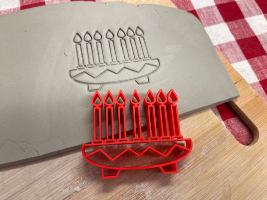 Pottery Stamp, Kinara Candle design, plastic 3d printed