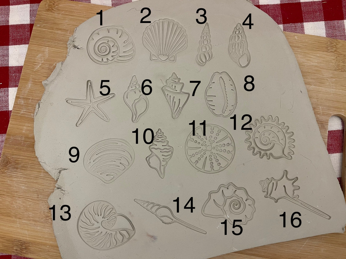 Lot of Seashell stamps - plastic 3D printed, multiple designs/sizes, Each or sets available