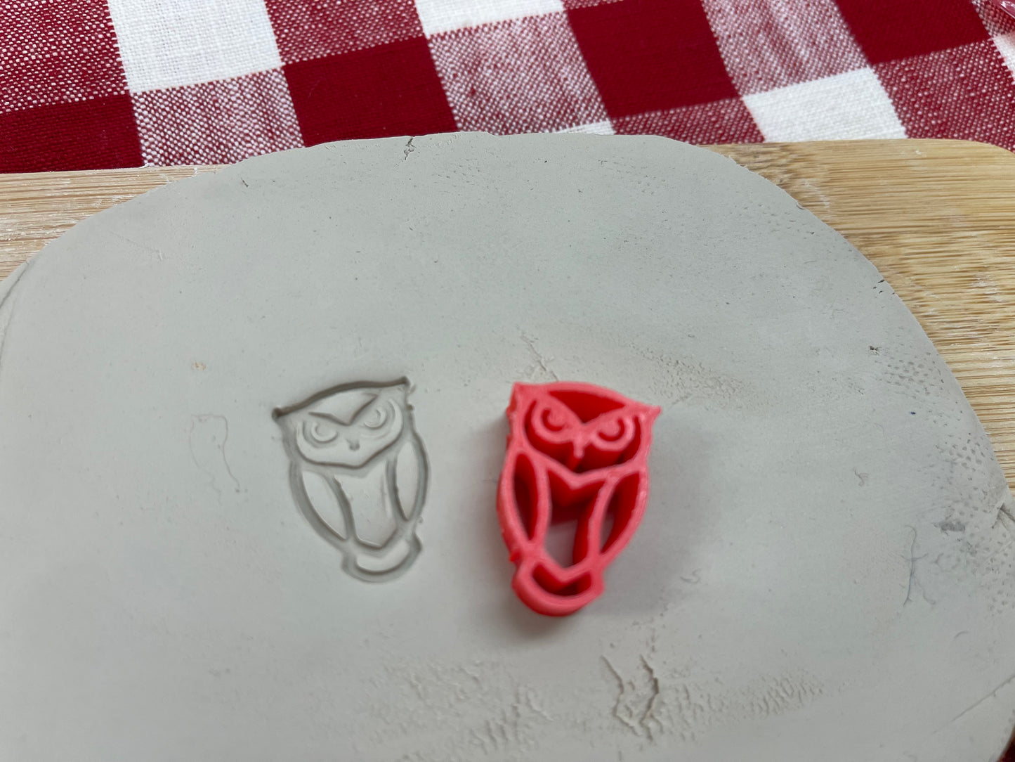 Owl Mini Pottery Stamp - December 2021 Stamp of the Month, multiple sizes