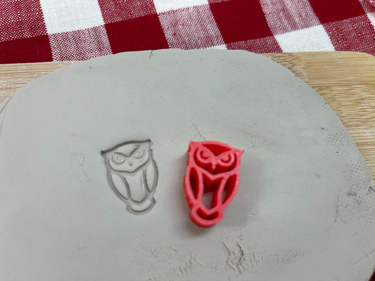 Cardinal / Season's Greetings scene pottery stamp - plastic 3D printed,  multiple sizes