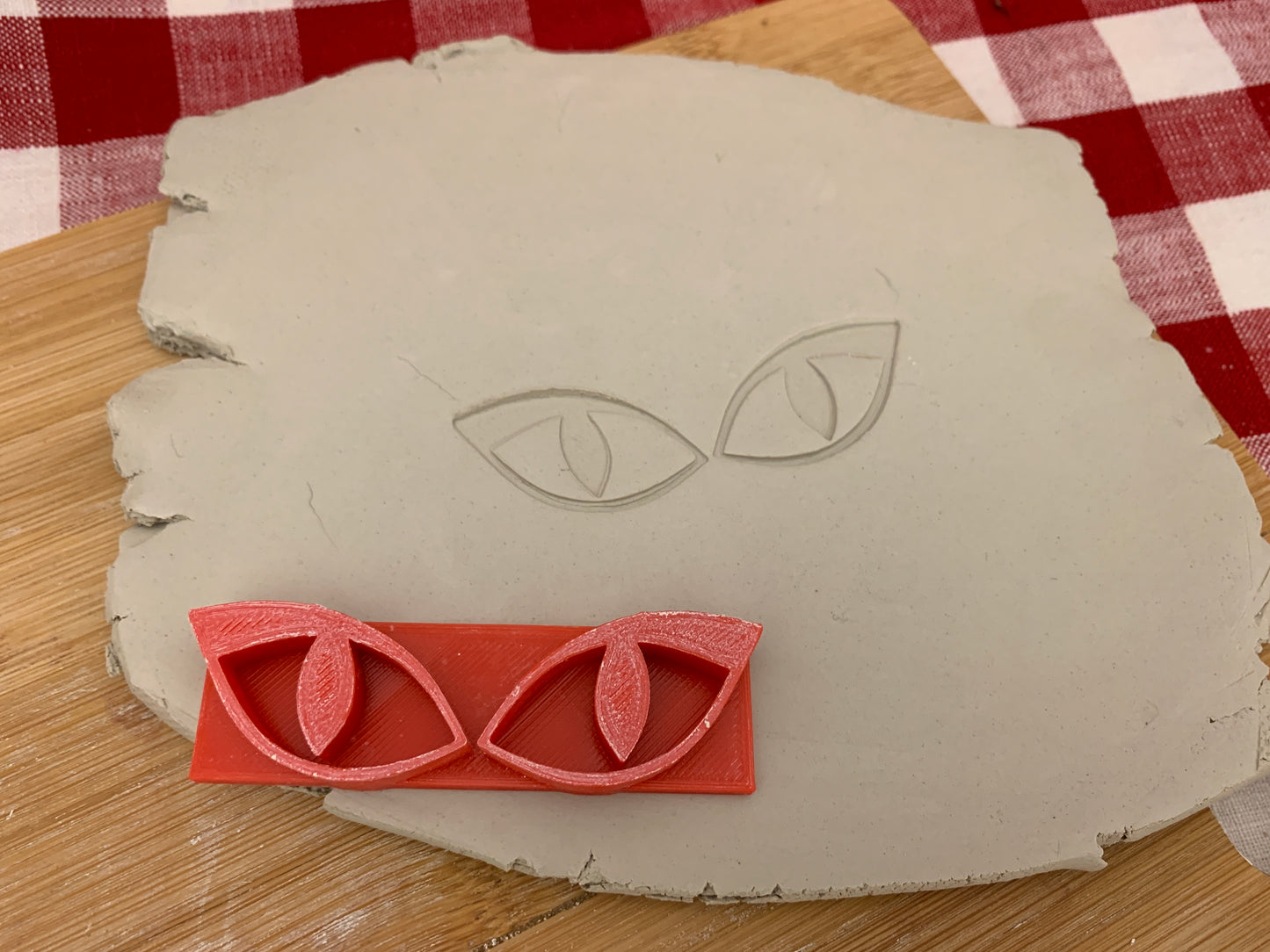 Pottery Stamp, Halloween Cat Eyes - multiple sizes