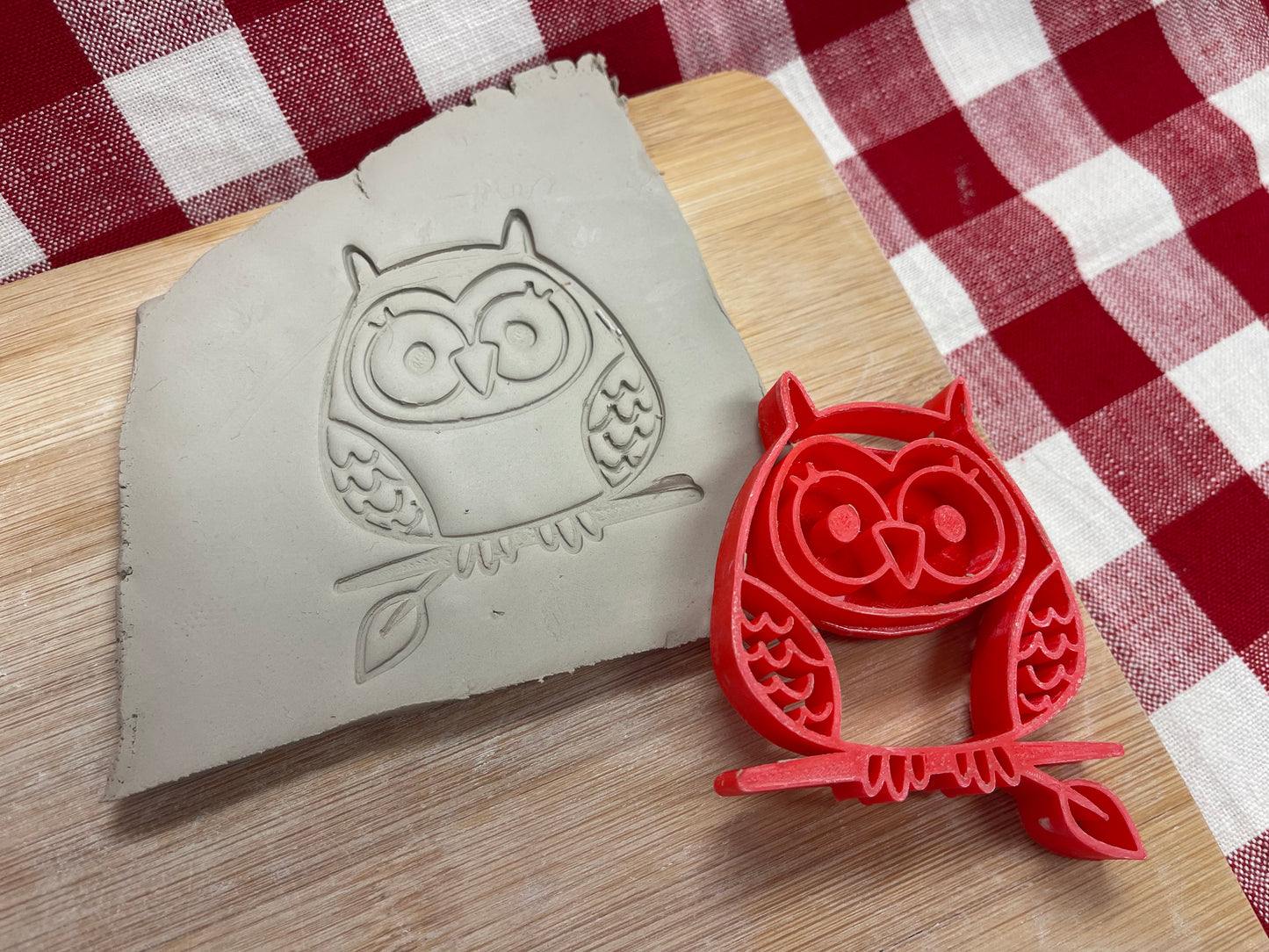 Autumn Stamp Series -  Autumn Owl (on plain branch) stamp, plastic 3D printed, multiple sizes