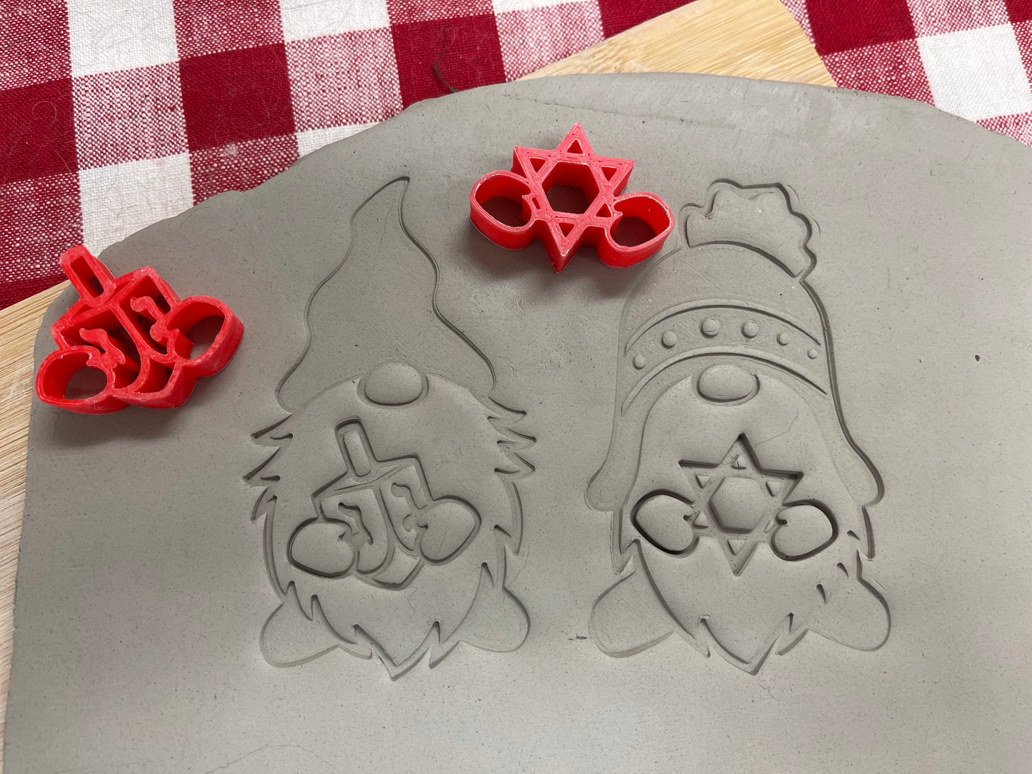 Gnome hands extras stamps, Hanukkah designs - plastic 3D printed, multiple sizes