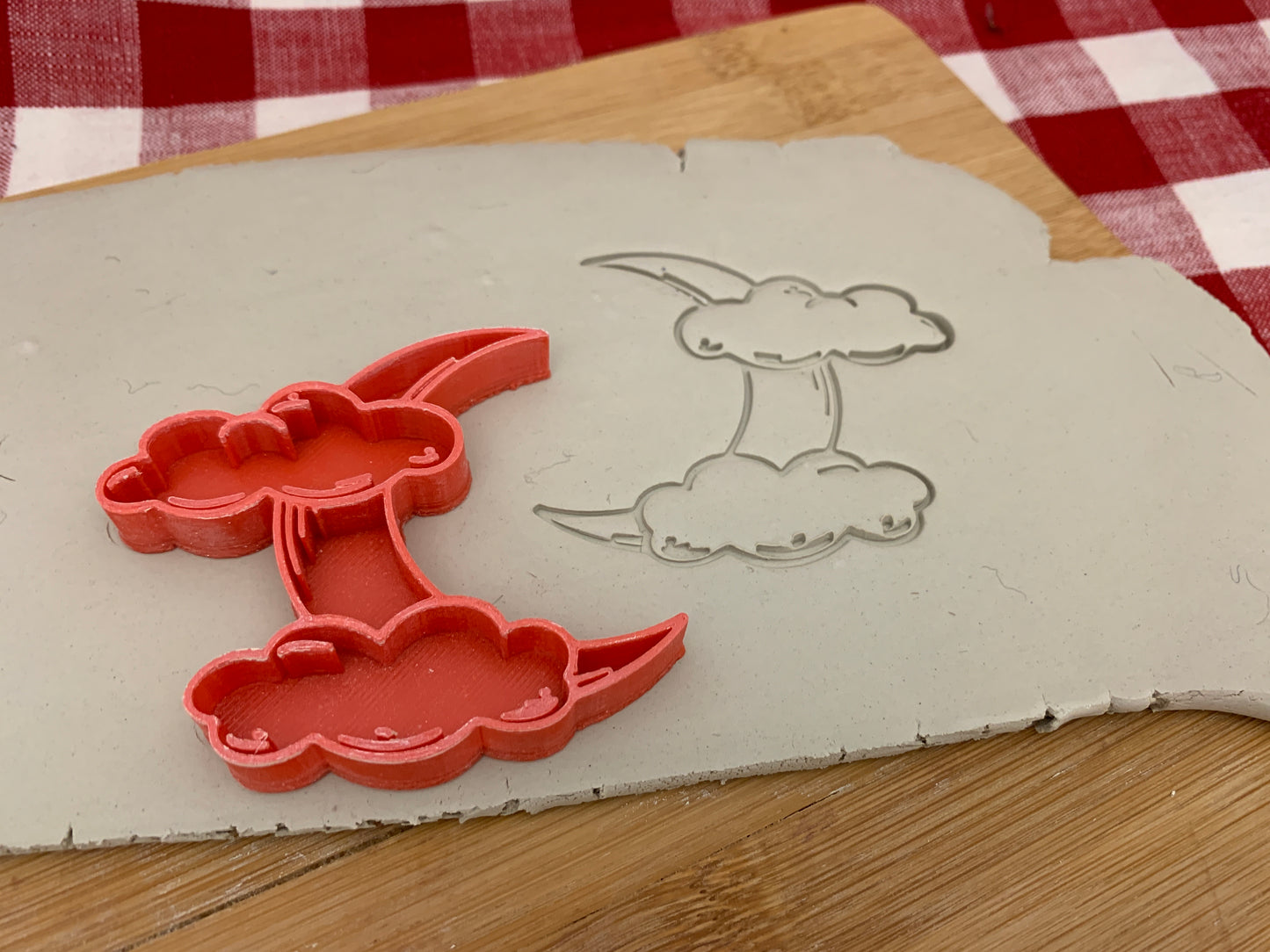 Halloween Moon and Clouds stamp - plastic 3D printed, multiple sizes