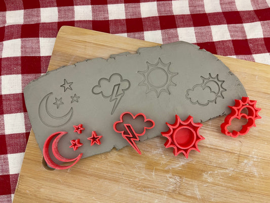 Pottery Stamp, Weather multiple designs, Camping doodle series - multiple sizes