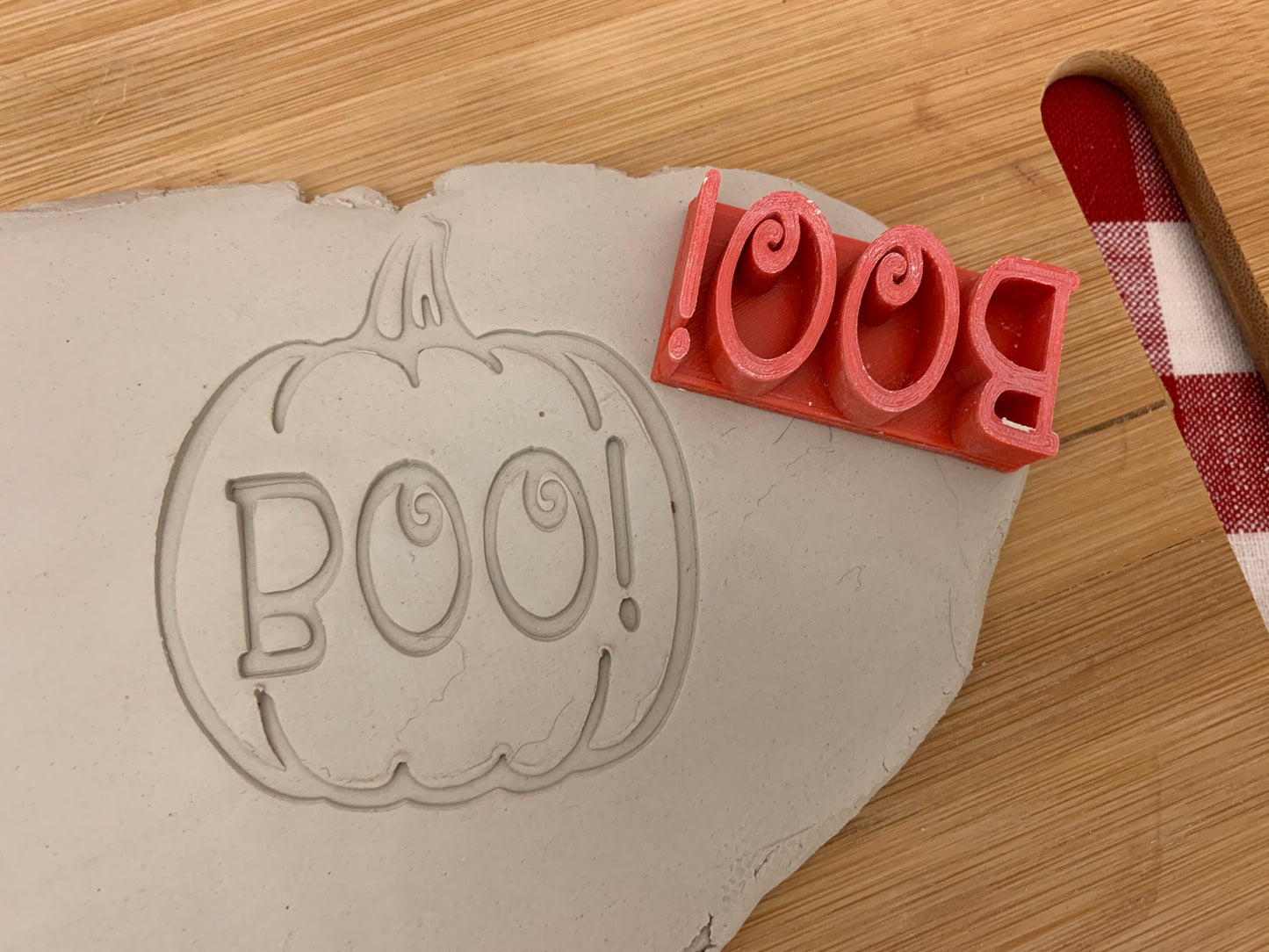 Halloween "BOO" word stamp - plastic 3D printed, multiple sizes