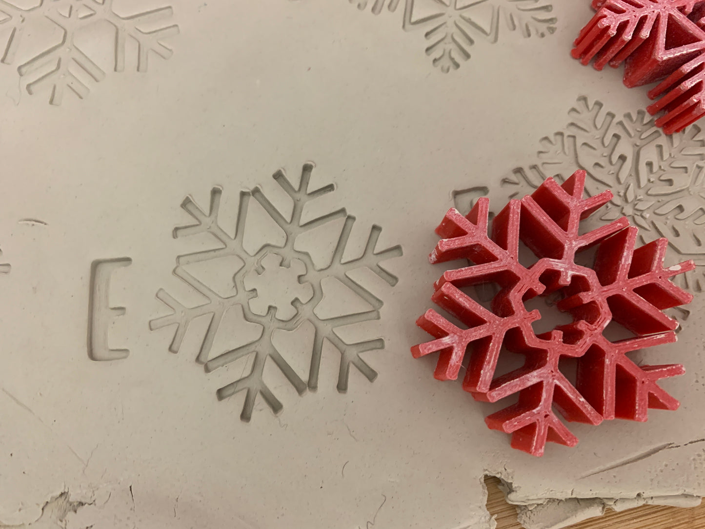 Pottery Stamp, Snowflake design, Each or Set - multiple sizes