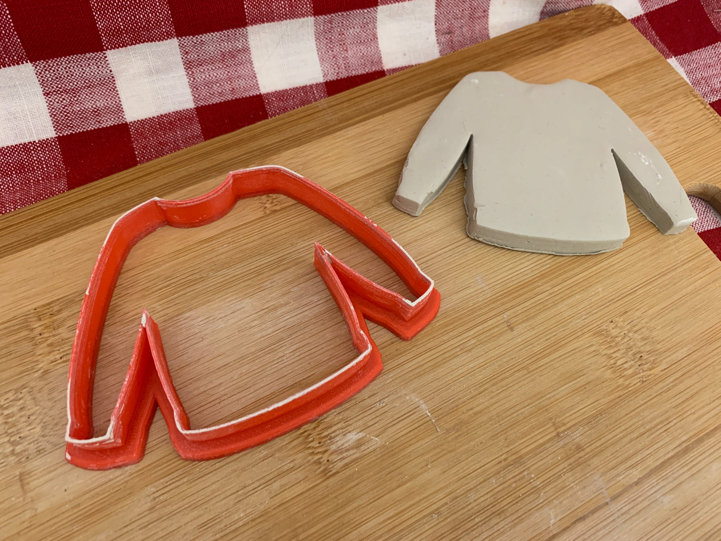 Christmas Ornament Ugly Sweater Clay Cutter - plastic 3D Printed, multiple sizes