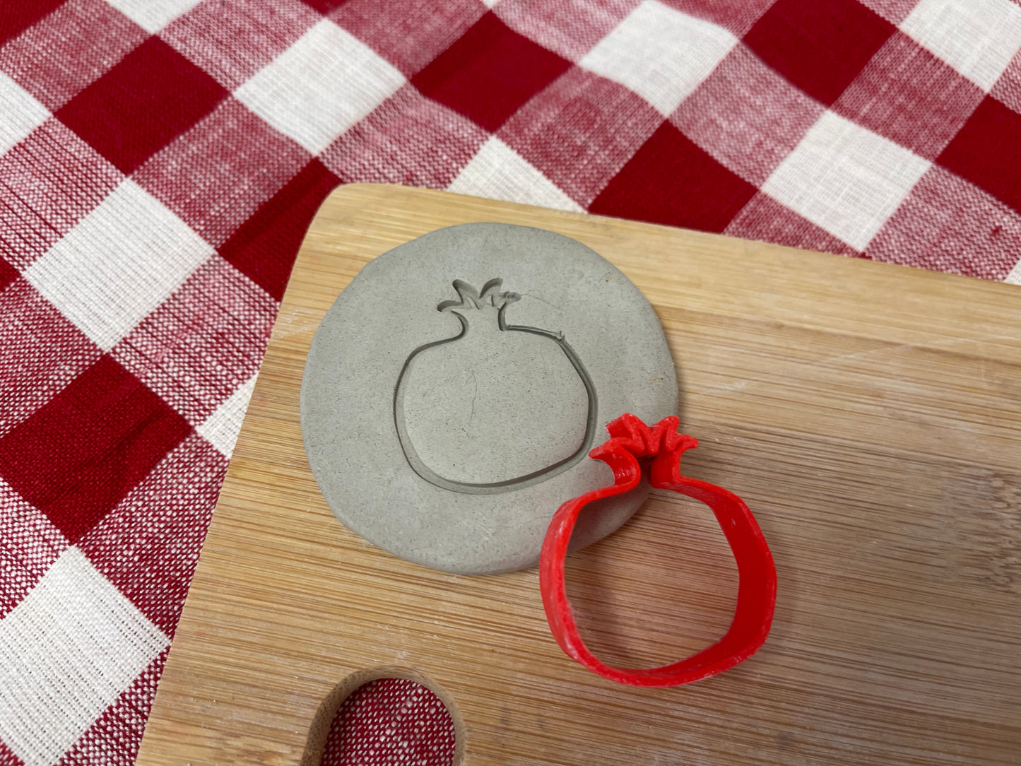 Pomegranate Mini Pottery Stamp - multiple sizes available, fruit shape