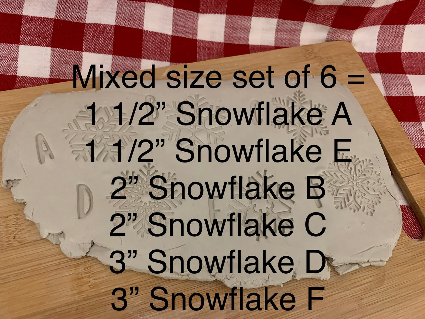 Pottery Stamp, Snowflake design, Each or Set - multiple sizes