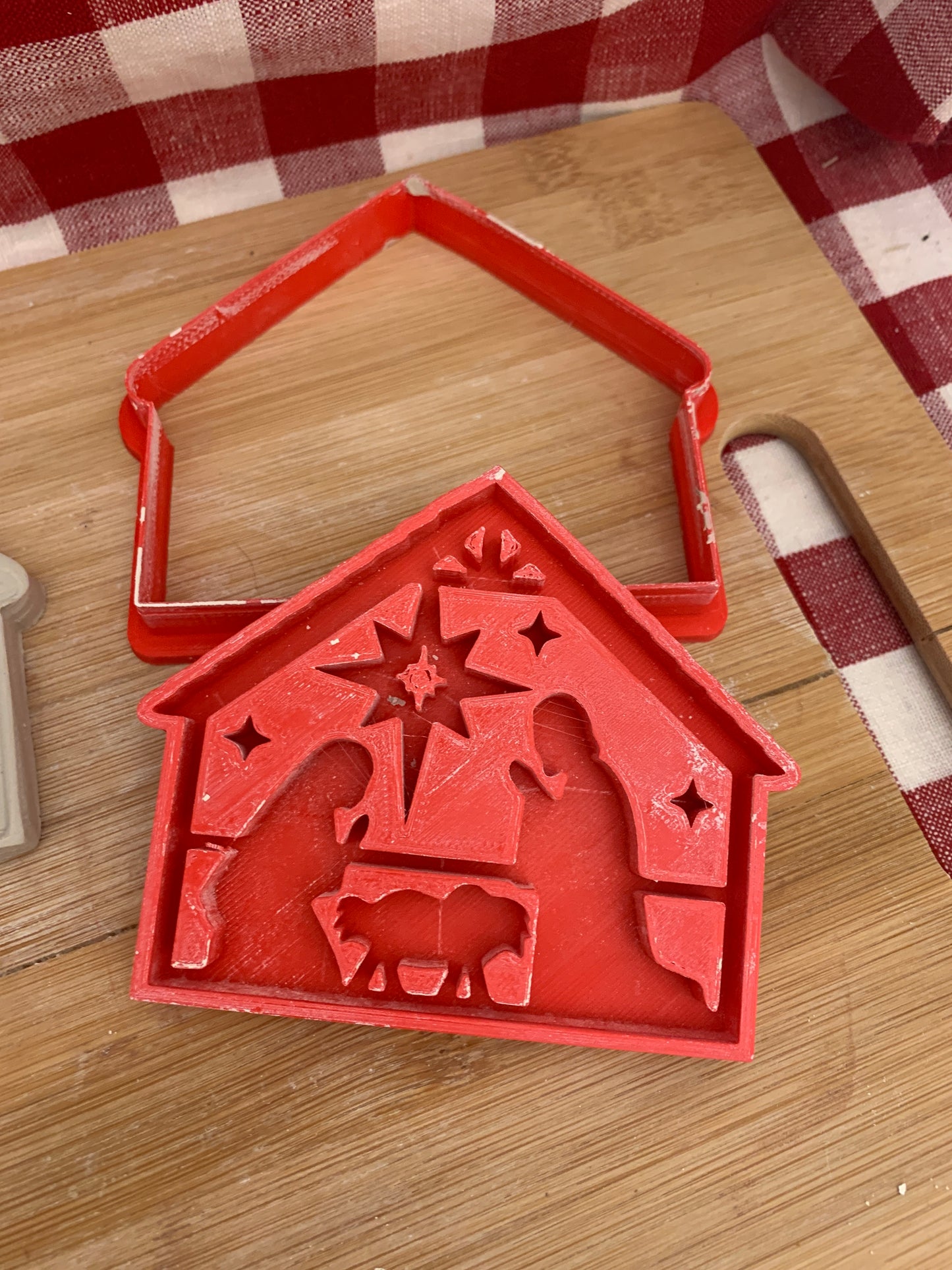 Pottery Stamp, Nativity design, w/ optional ornament cutter - multiple sizes