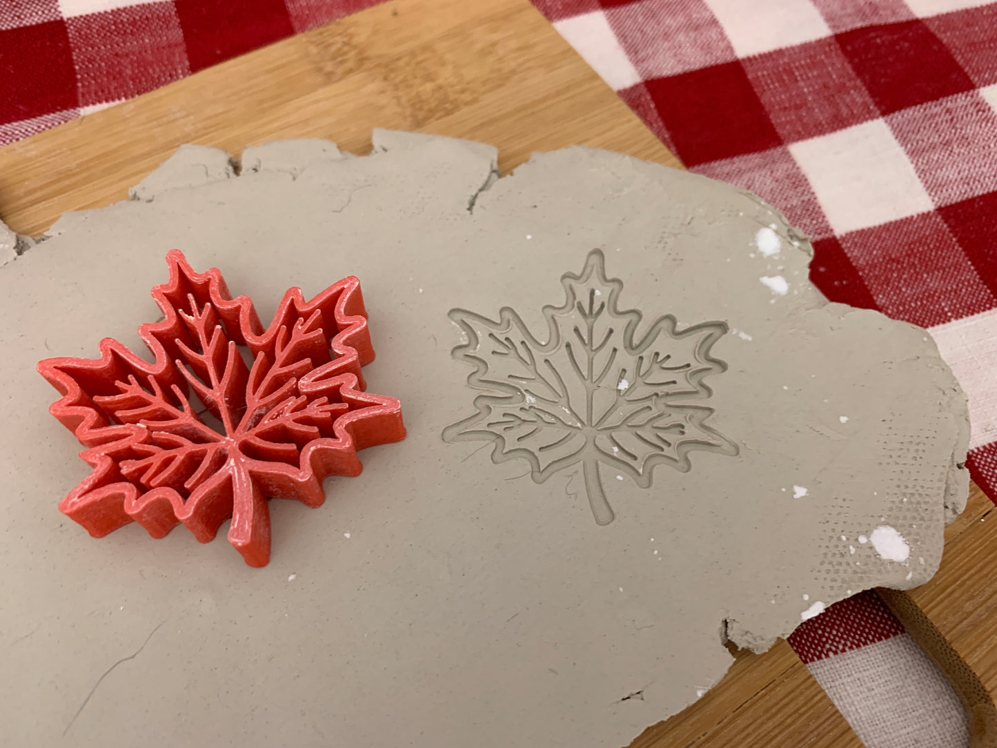 Fall Leaf Design, Pottery Stamp or Stencil w/ optional Cutter, plastic 3d printed, multiple sizes available