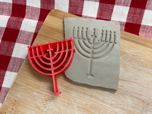 Pottery Stamp, Hanukkah Menorah casual design - multiple sizes
