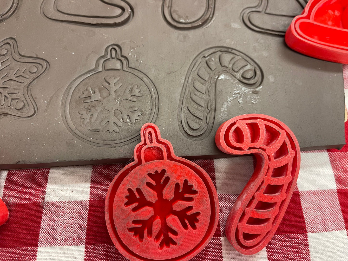 Pottery Stamp, Christmas Gingerbread Cookies various designs, with optional cookie cutter ornament - multiple sizes