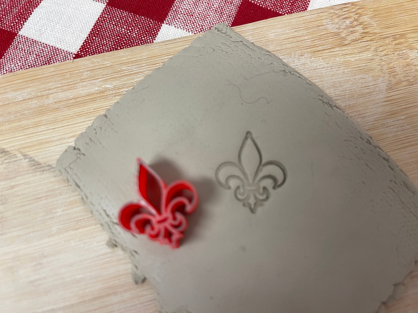 Fleur de Lis Mini Pottery Stamp - January 2023 Stamp of the Month, multiple sizes