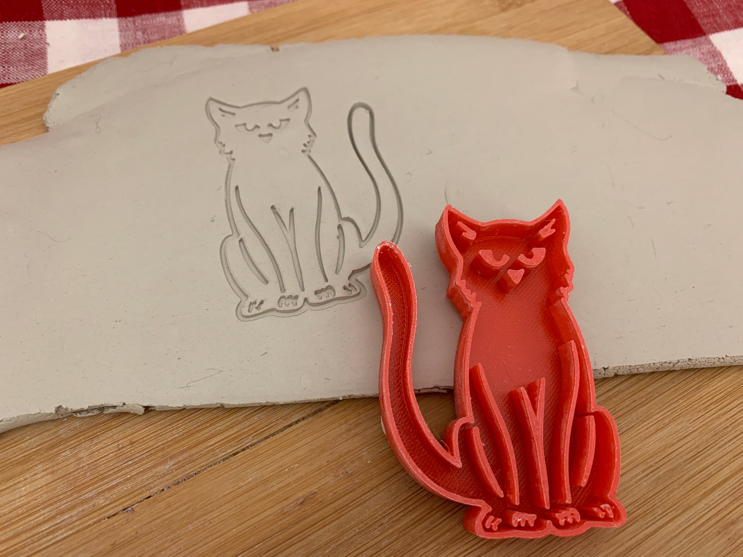Pottery Stamp, Halloween Black Cat design - multiple sizes