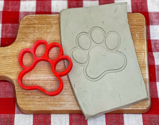 Paw Print Dog/Cat Pottery Stamp - Pet Doodle series, 3D Printed, Multiple Sizes Available
