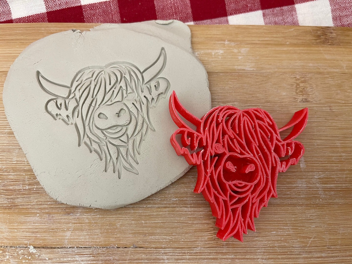 Pottery Stamp, Highland Cow design - multiple sizes