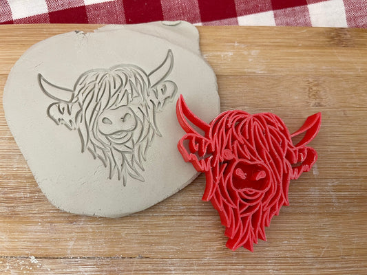 Pottery Stamp, Highland Cow design - multiple sizes