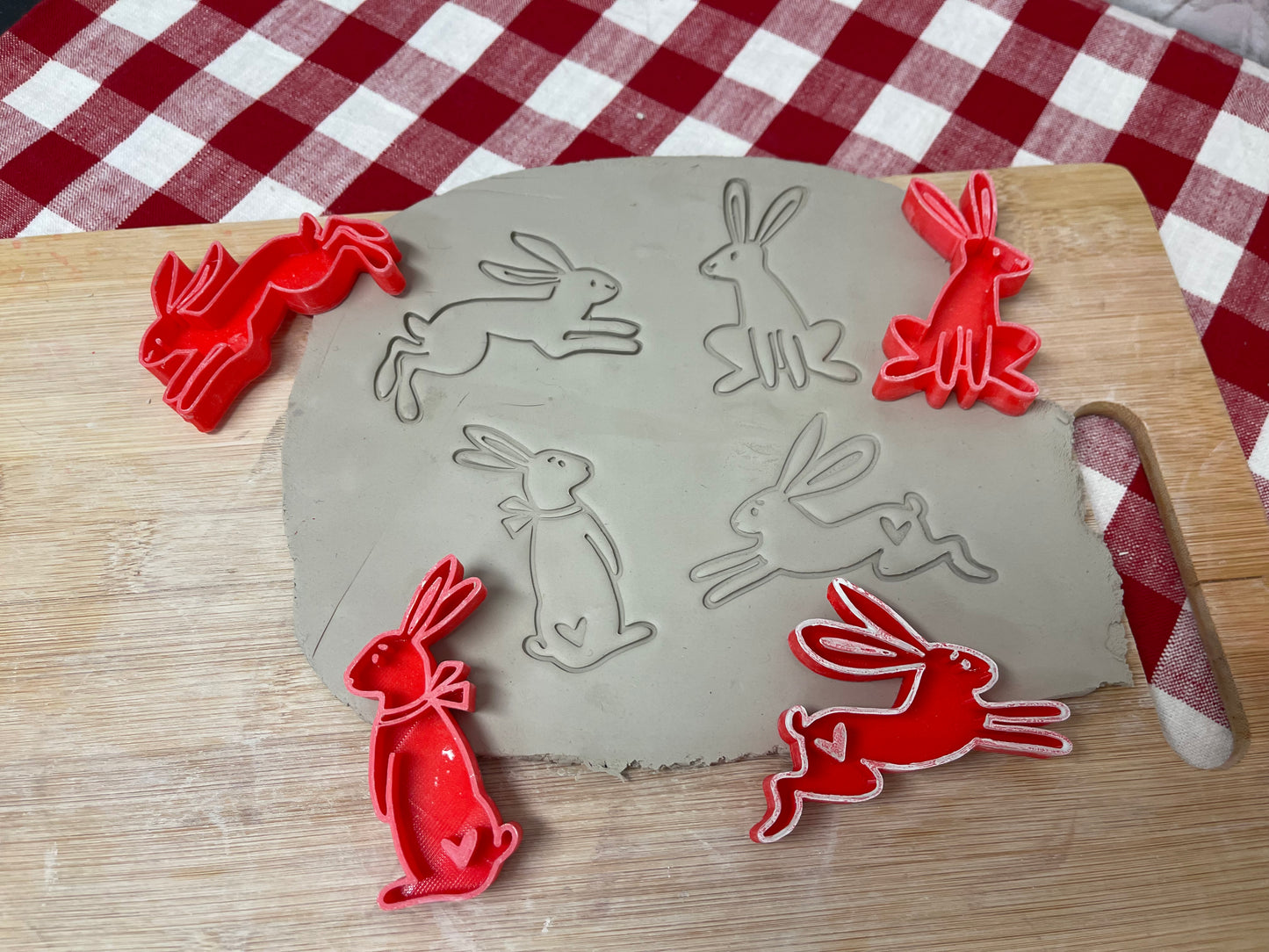 Bunny Stamp, 4 designs - from the February 2023 mystery box, each or set, plastic 3D printed